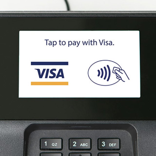 Sign of contactless payments on the payment terminal